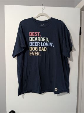 PAWZ Navy Short Sleeve Tee with Multi-Color Text
